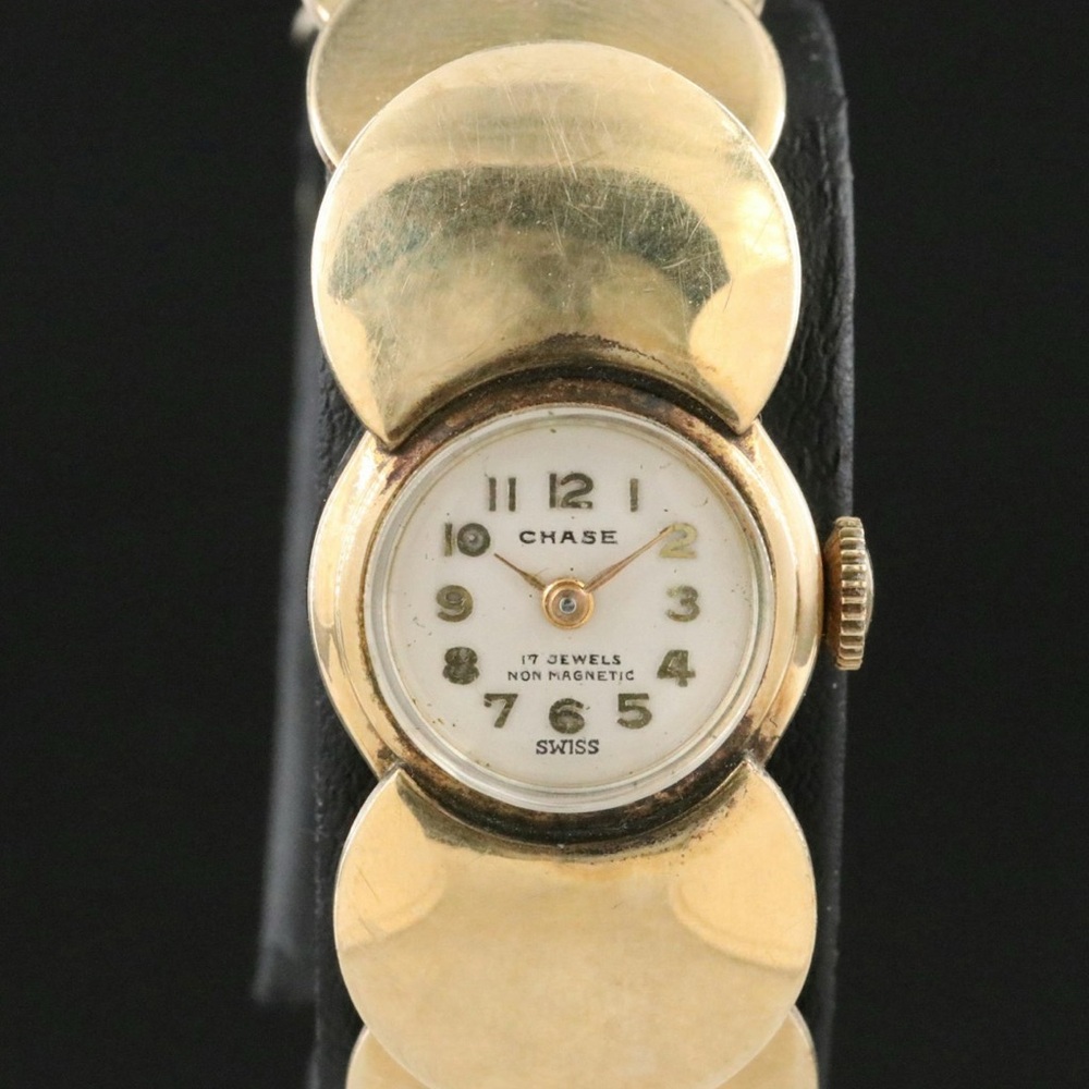 Vintage Chase 17mm Gold-PlatedManual Wind Watch